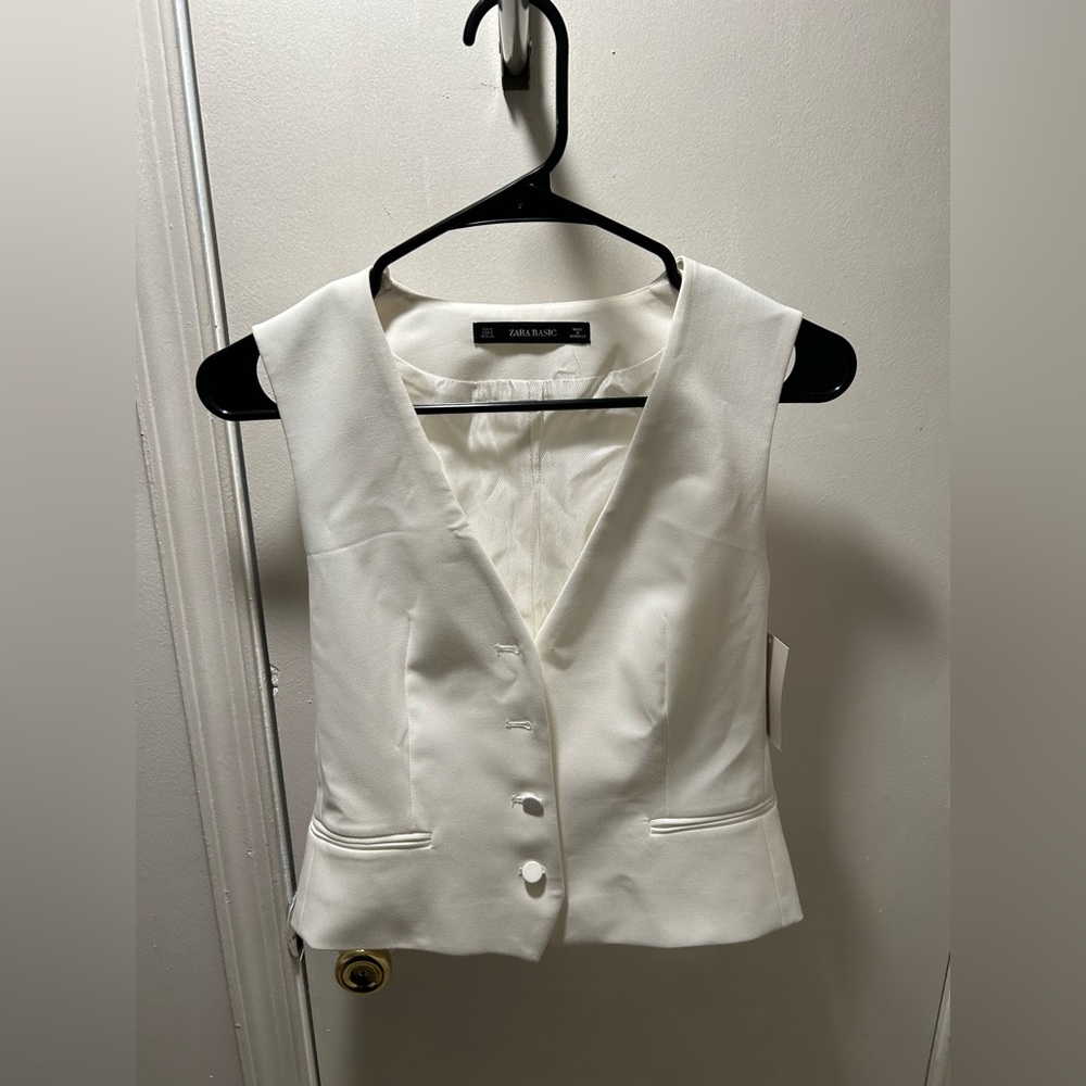 Zara White suit vest NWT